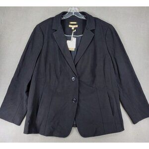 New‎ Talbots Blazer Size 20W Black Italy Italian Fabric Jacket Womens $309